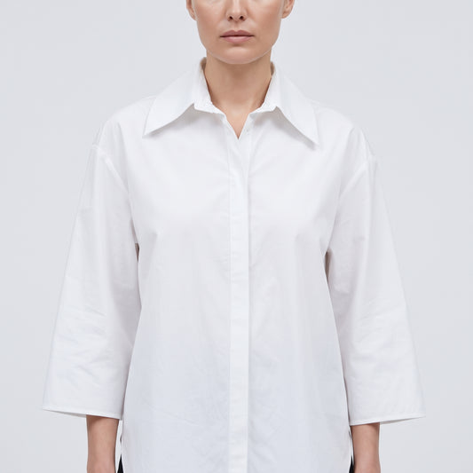 CALCATERRA Oversized White Cotton Shirt - view 2