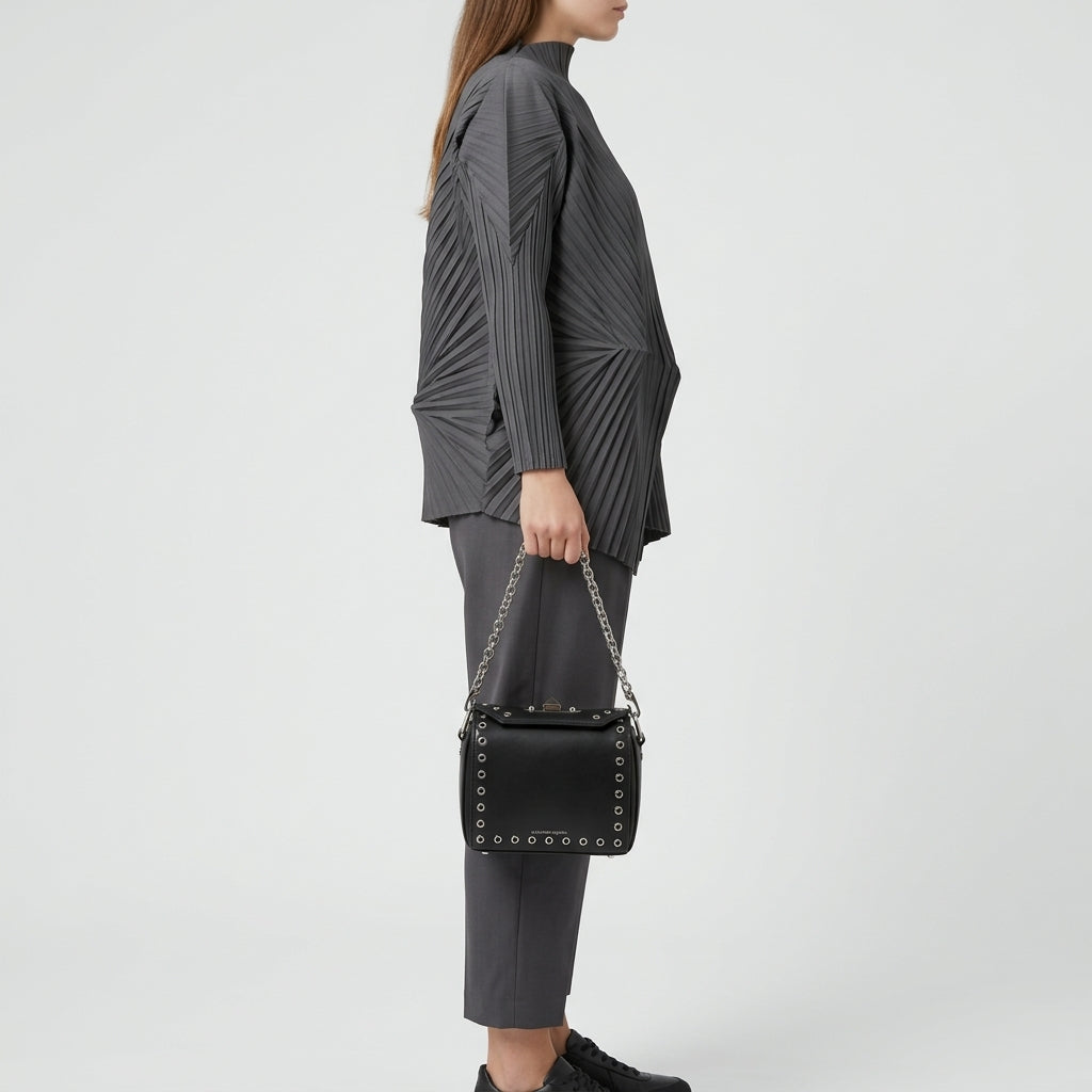 ALEXANDER MCQUEEN Grommet Leather Shoulder Bag - view 3