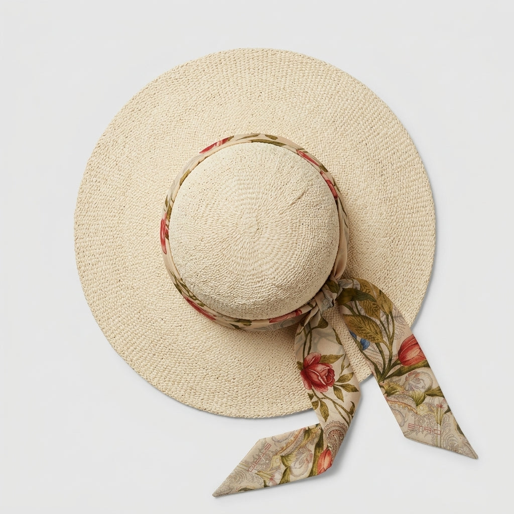 Wide-Brim Straw Sun Hat