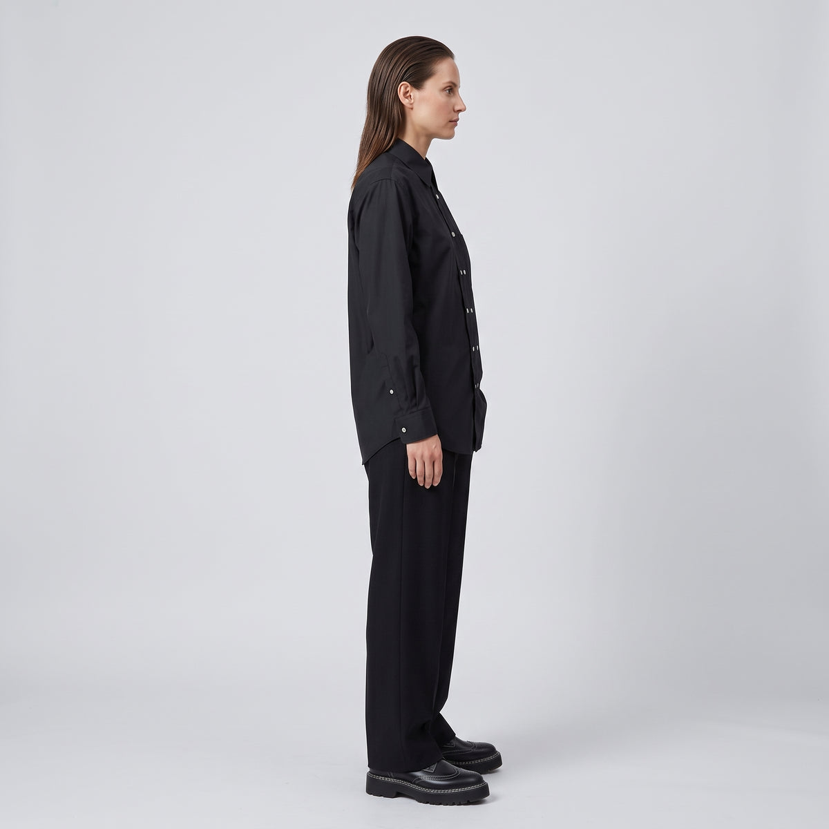 CDG SHIRT Double Button Placket Black Shirt - view 5