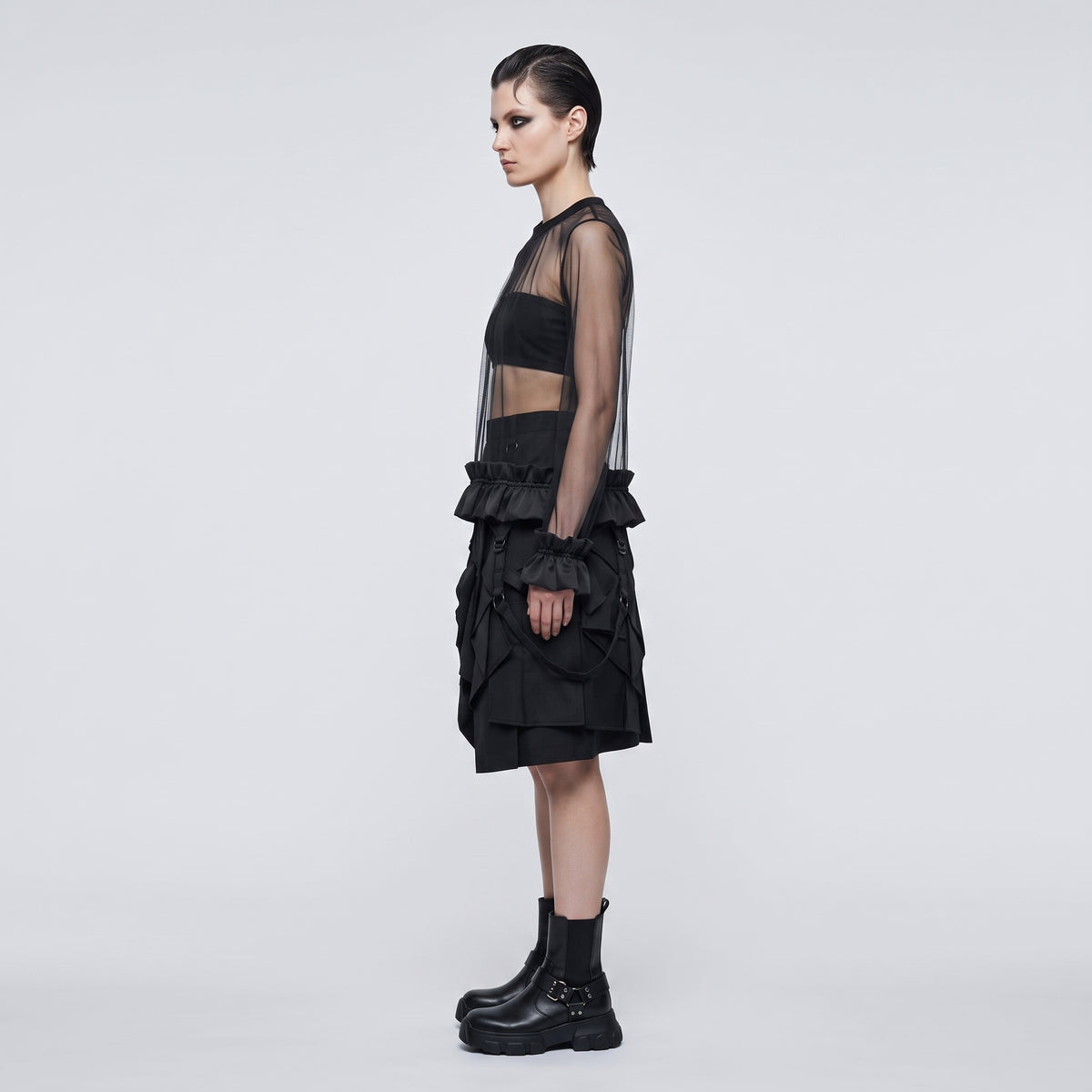 NOIR KEI NINOMIYA Sheer Ruffled Tulle Blouse - view 4