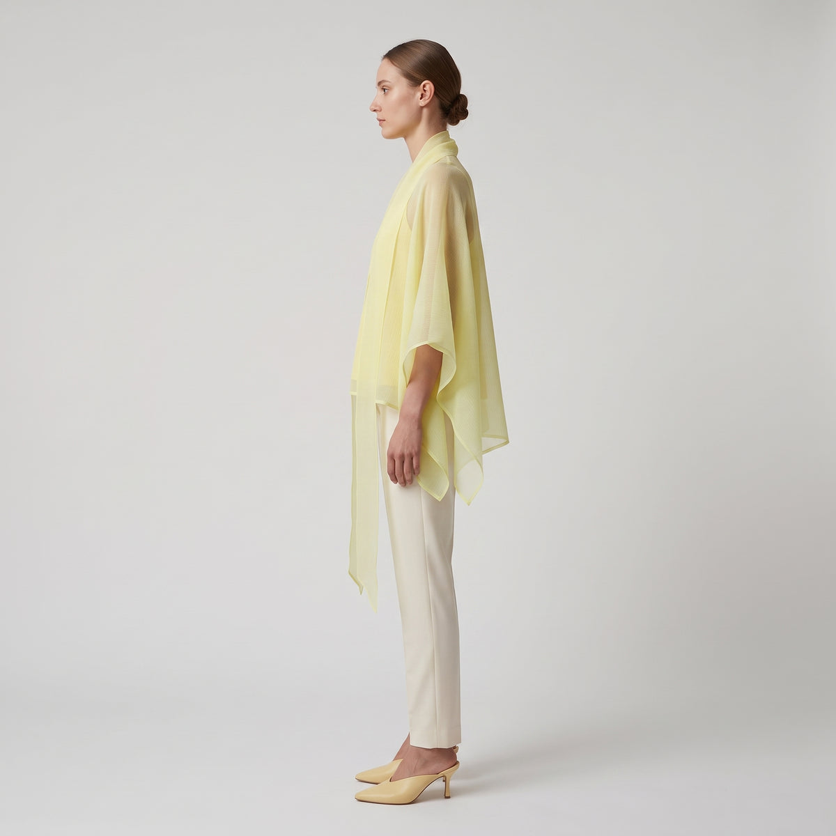 Sheer Lemon Layered Overlay Top