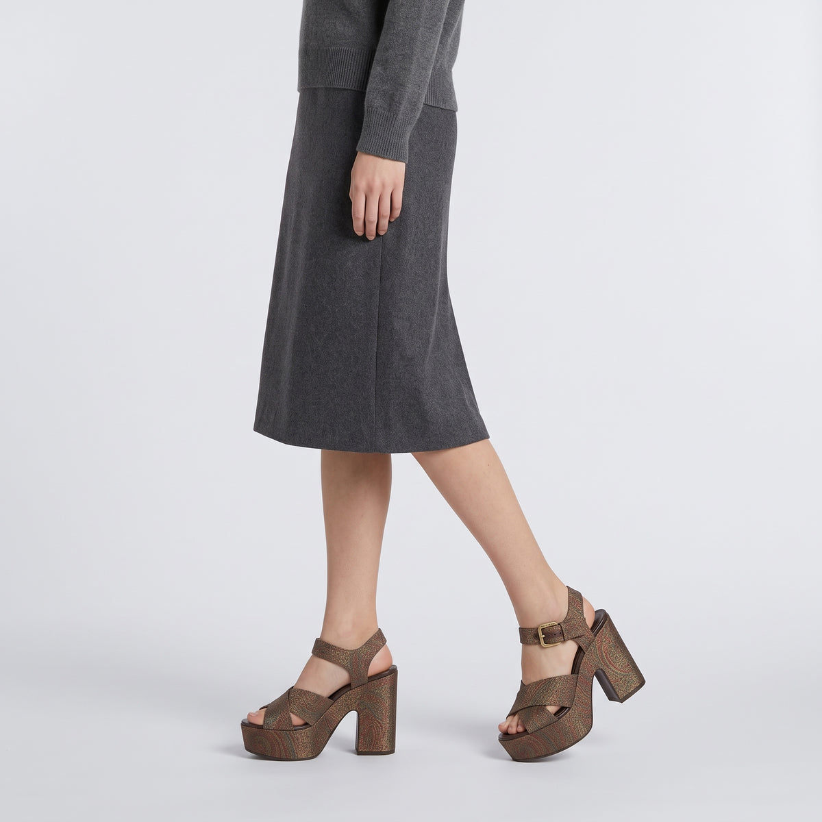 Paisley Jacquard Platform Sandals