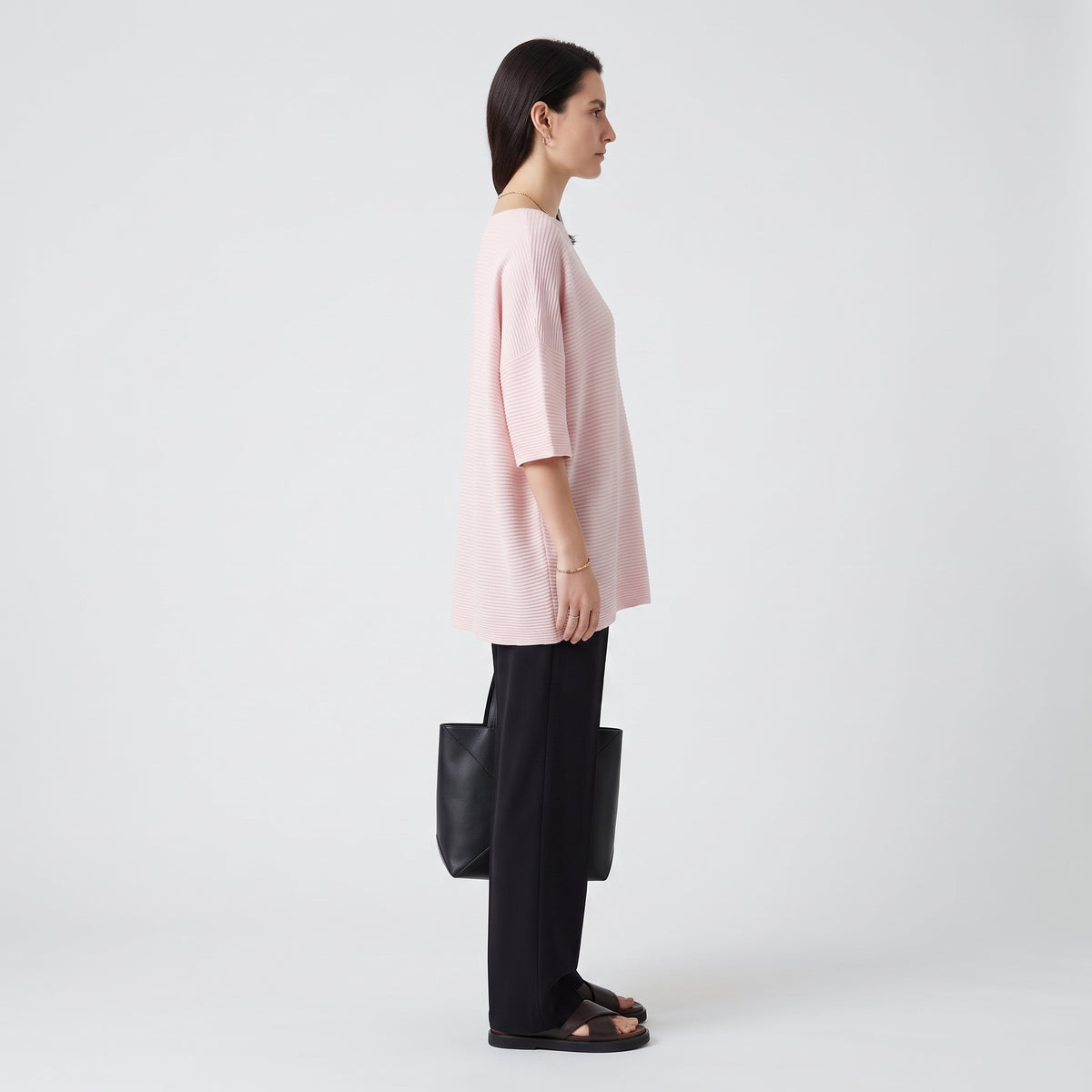 ESKANDAR Oversized Ribbed Knit Top - view 4