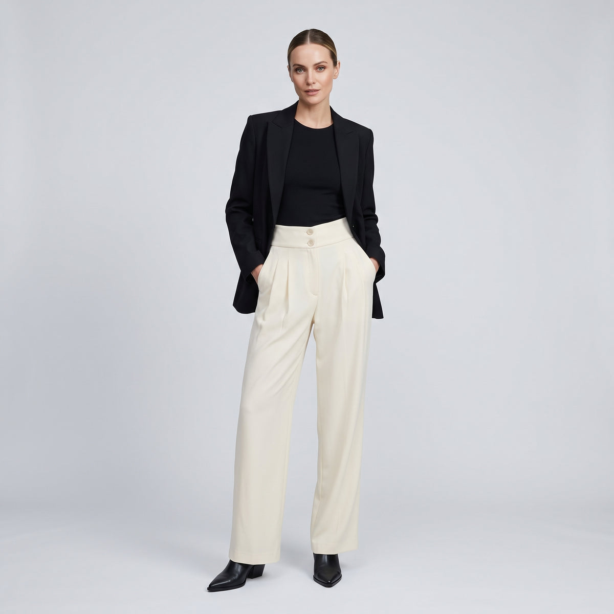 ANTONIO BERARDI High-Waisted Wide-Leg Trousers - view 3