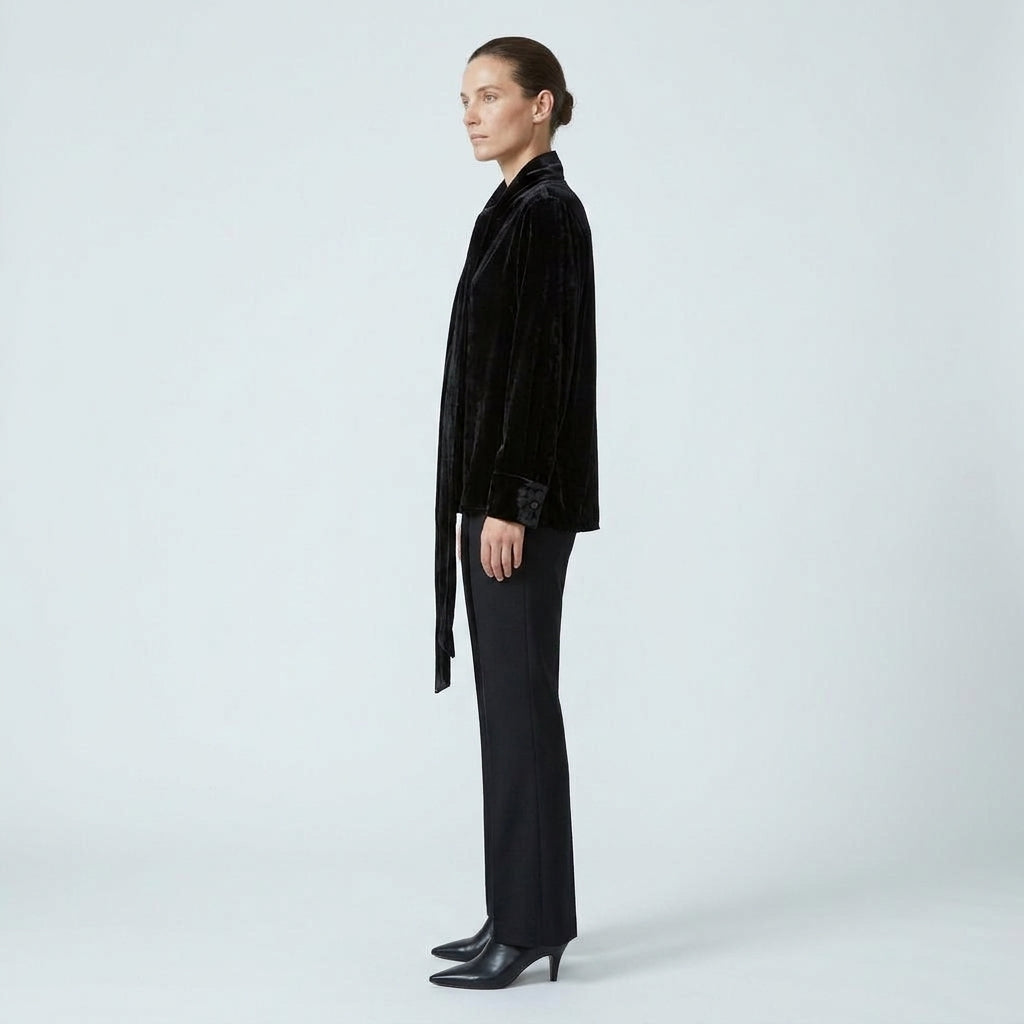 NATAN Velvet Tie-Neck Blouse - view 3