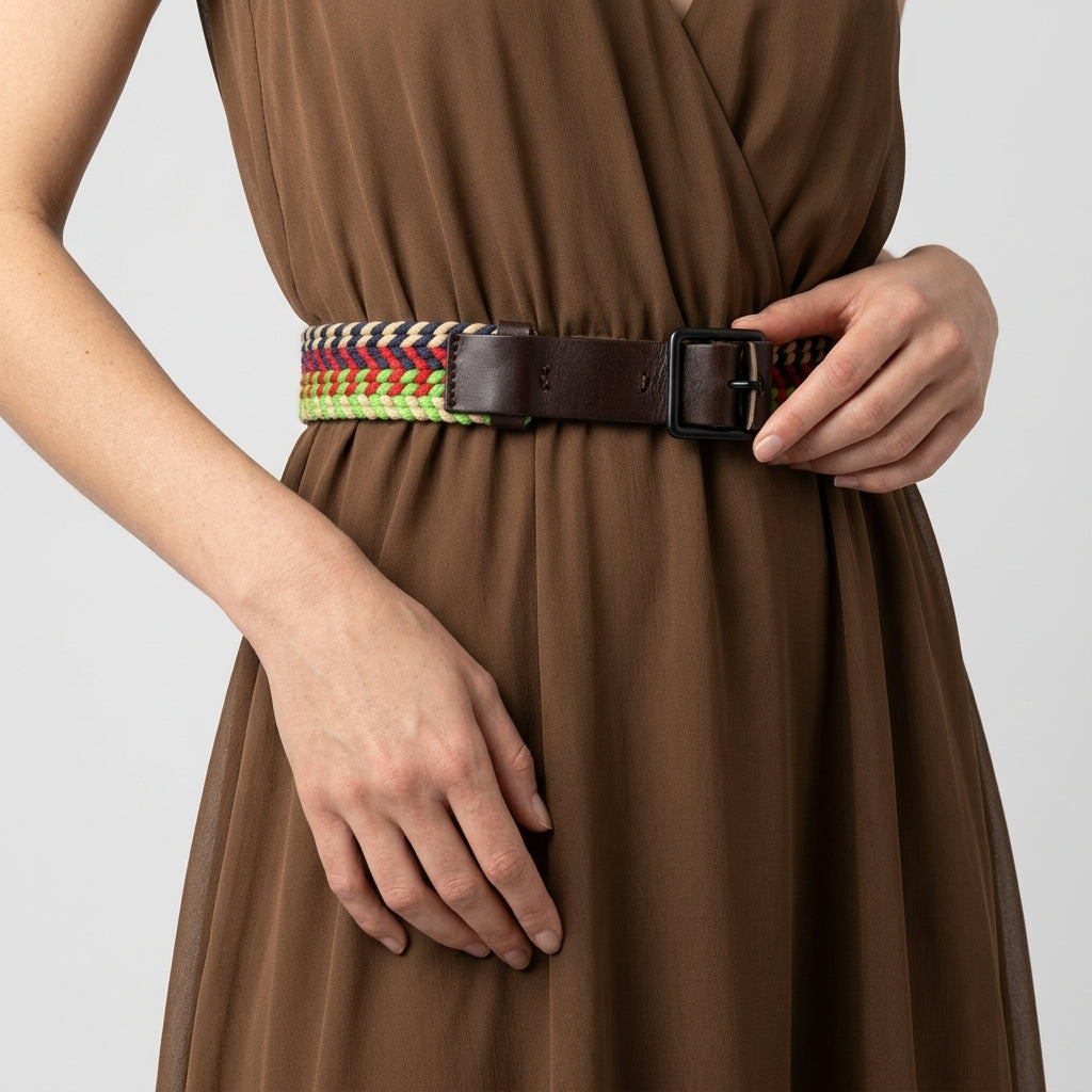 Multicolor Woven Rope Belt