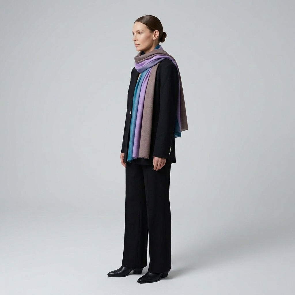 ASHTA Gradient Lilac Silk Scarf - view 3