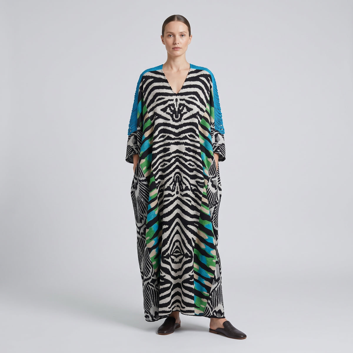AFRODITI HERA Multicolor Zebra Print Kaftan Dress - view 3