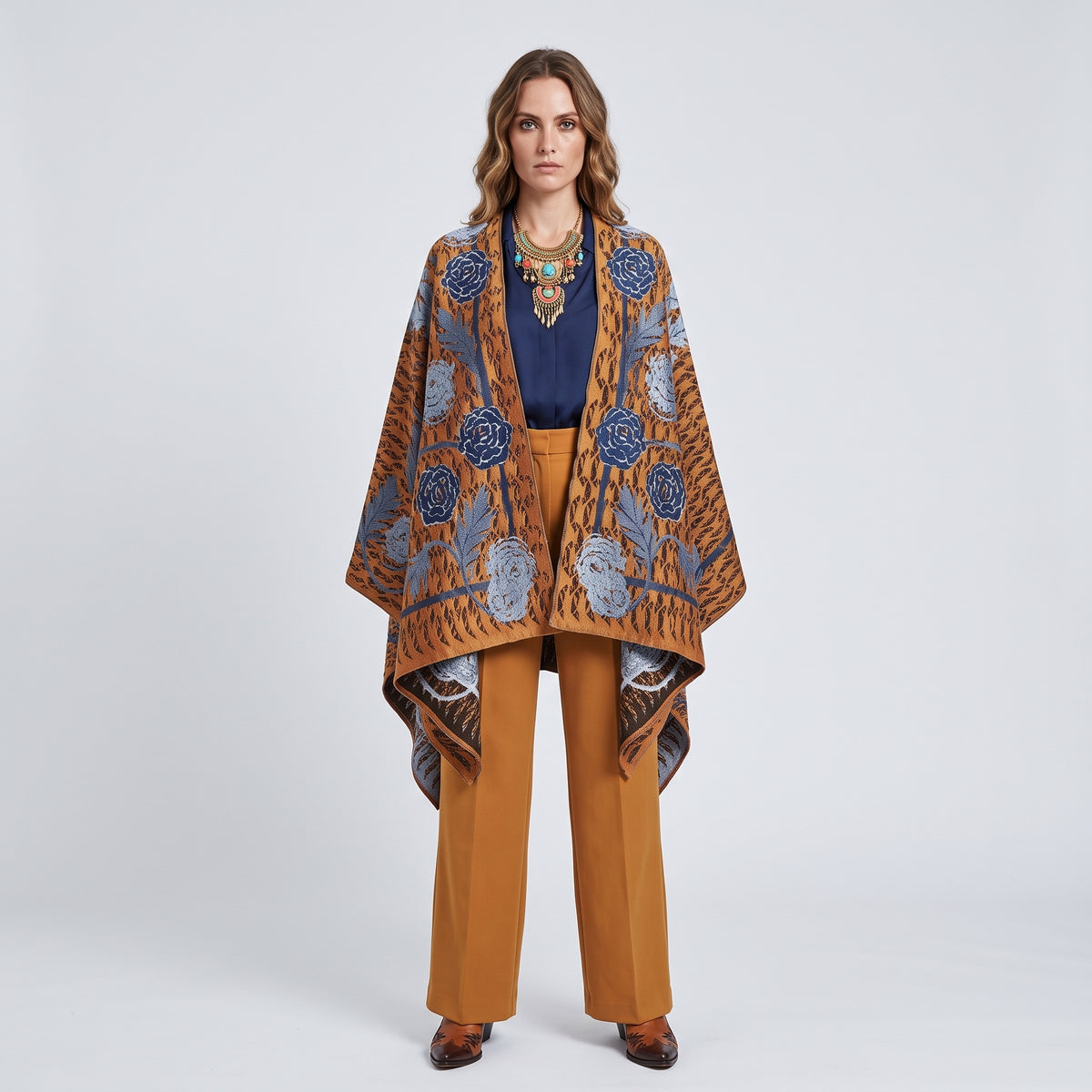 ETRO Floral Jacquard Knit Cape - view 3