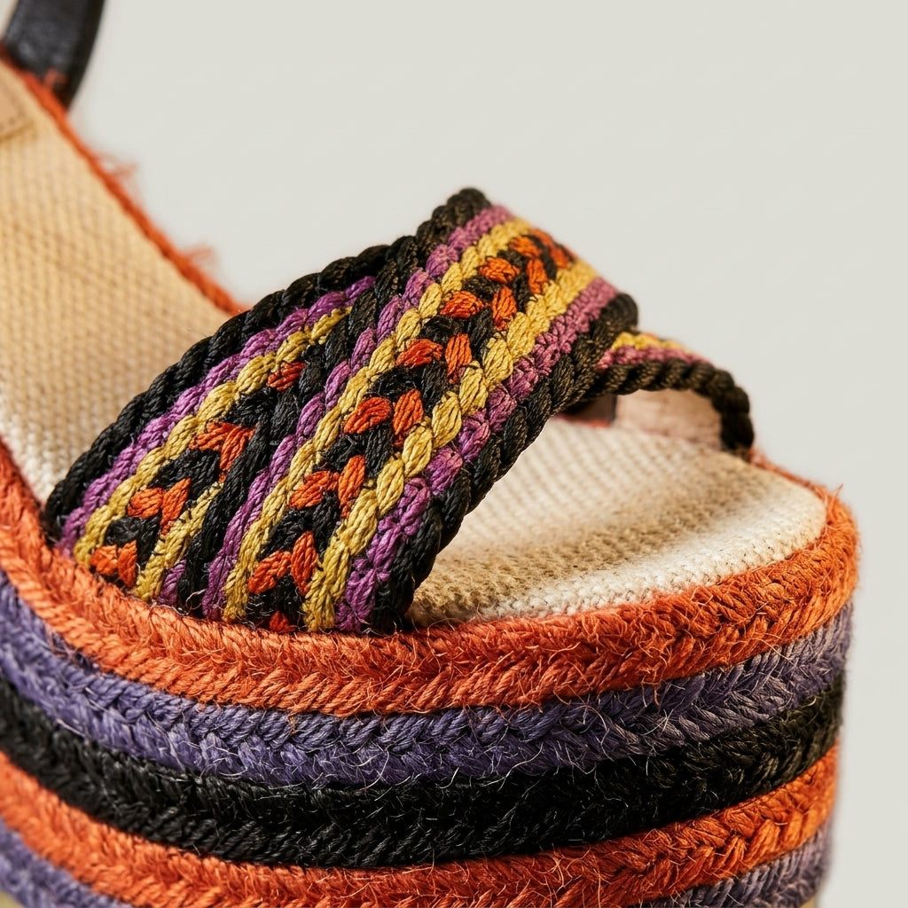 Braided Platform Wedge Sandals
