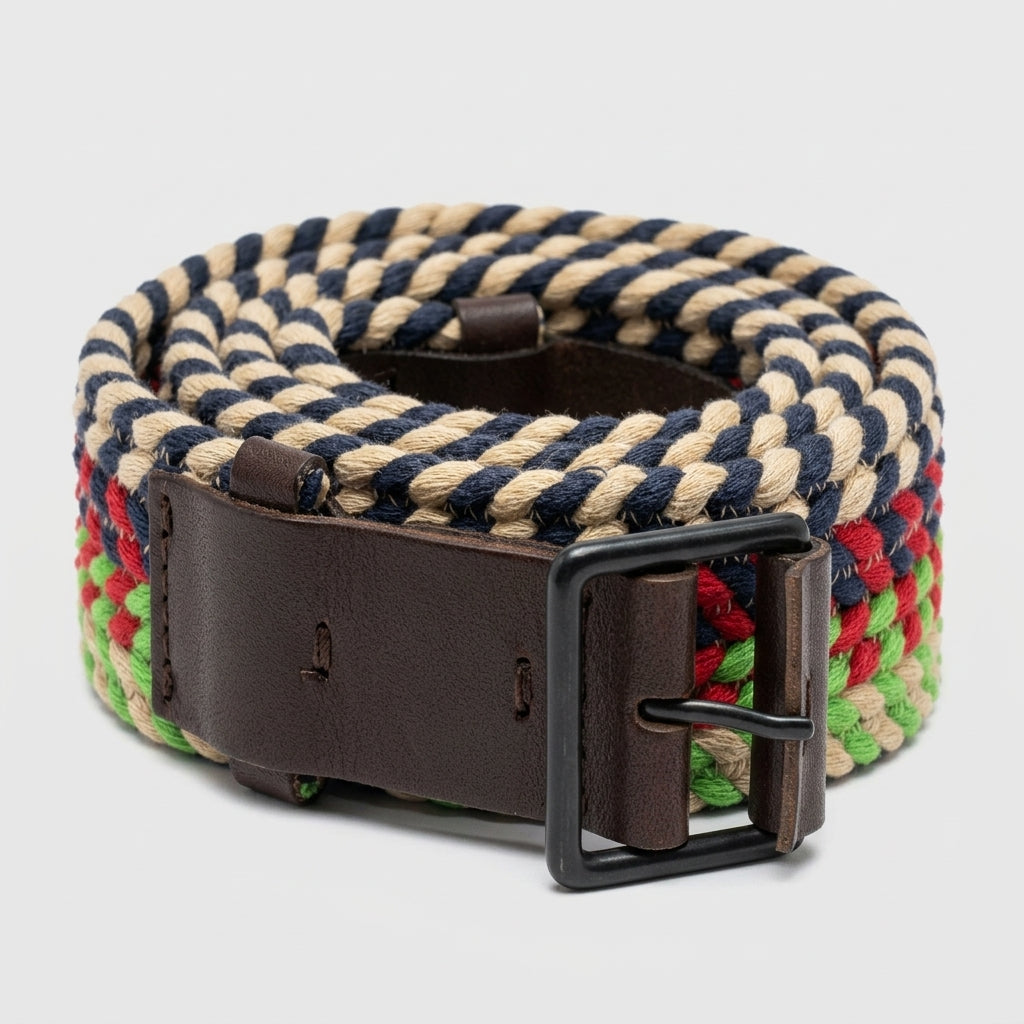 Multicolor Woven Rope Belt