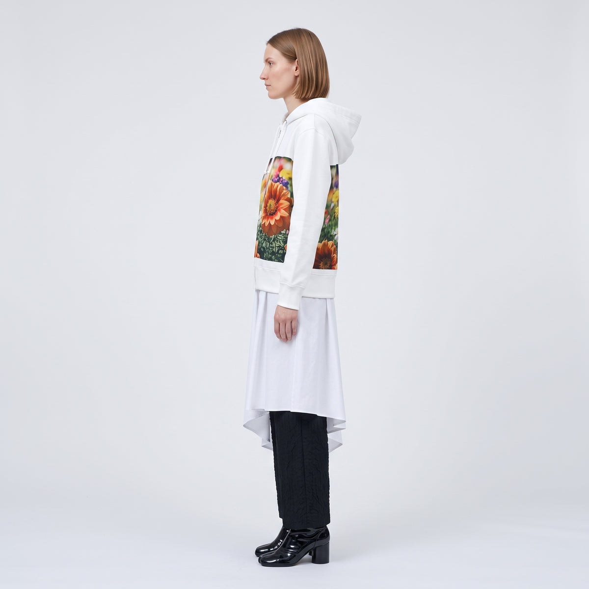 Floral Graphic Zip Up Hoodie
