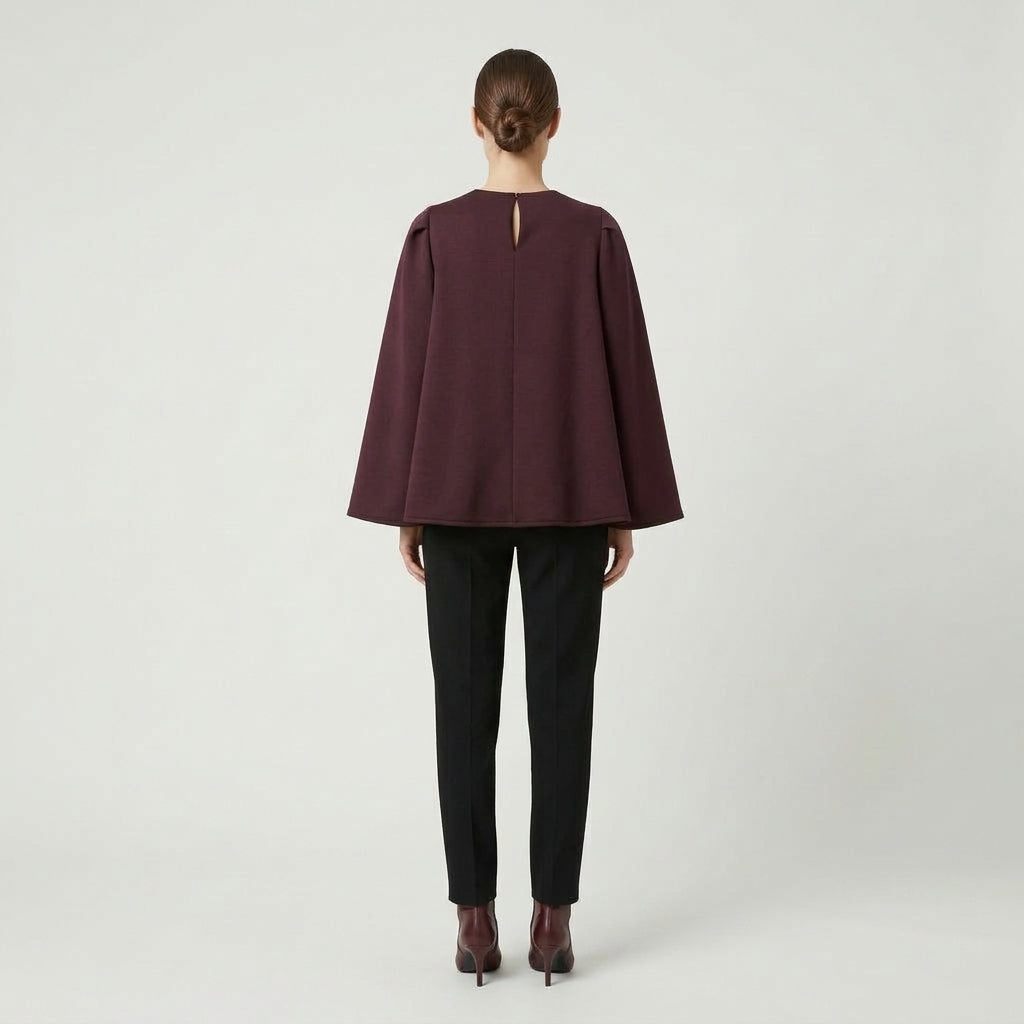 NATAN Burgundy Flared Sleeve Blouse - view 4