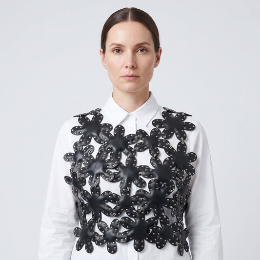 NOIR KEI NINOMIYA Studded Flower Harness Vest - view 2