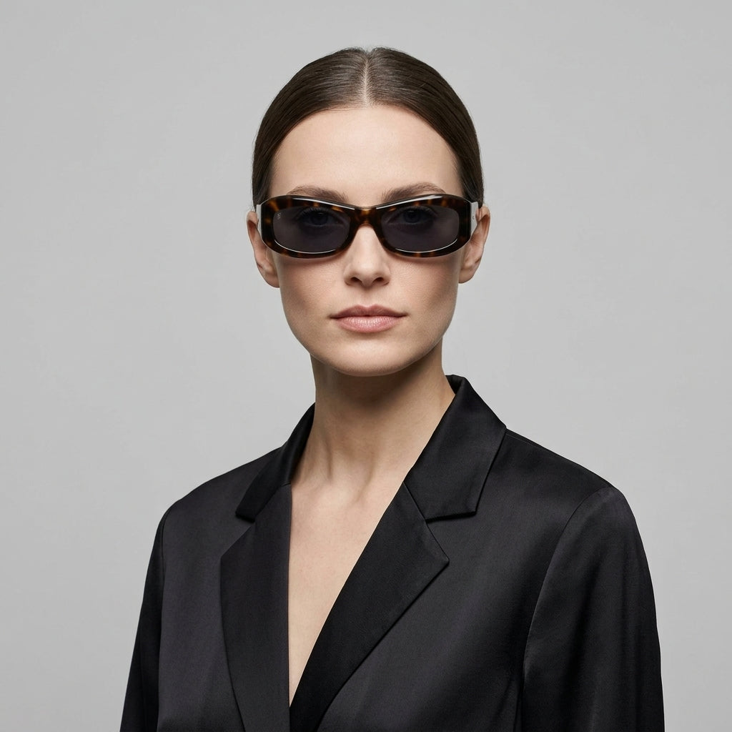 Tortoiseshell Rectangular Frame Sunglasses