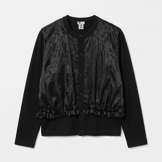 Ruffled Panel Knit Cardigan