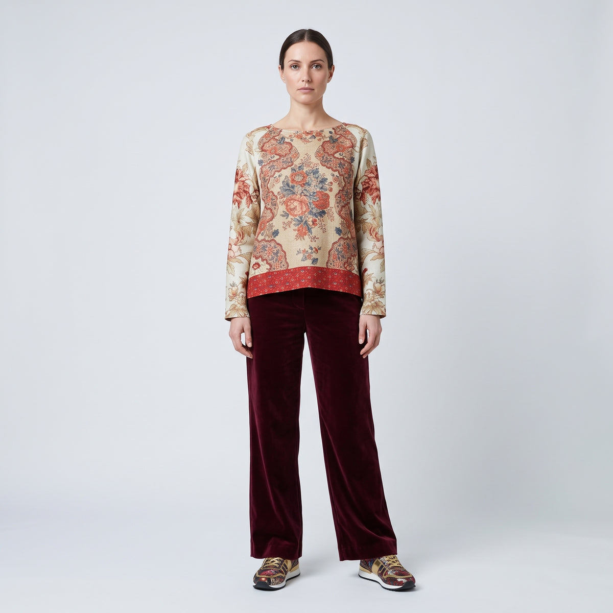 Floral Tapestry Long Sleeve Top