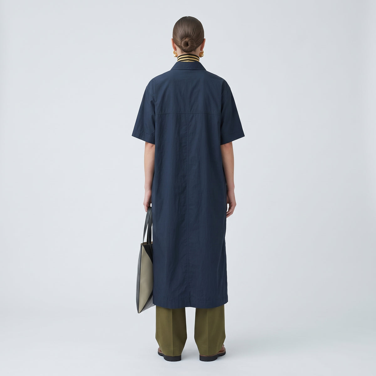 Belted Cotton Midi Shirt Dress