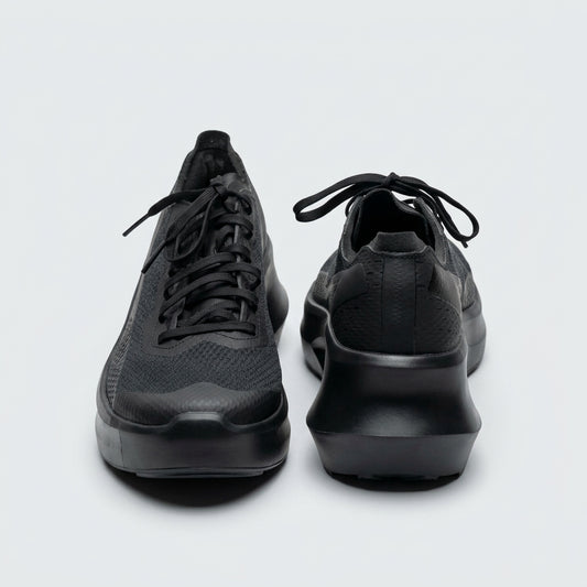All-Black Technical Mesh Sneakers