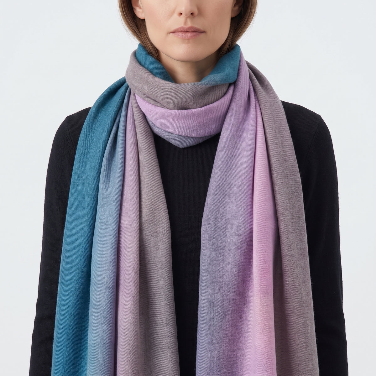 ASHTA Gradient Lilac Silk Scarf - view 5