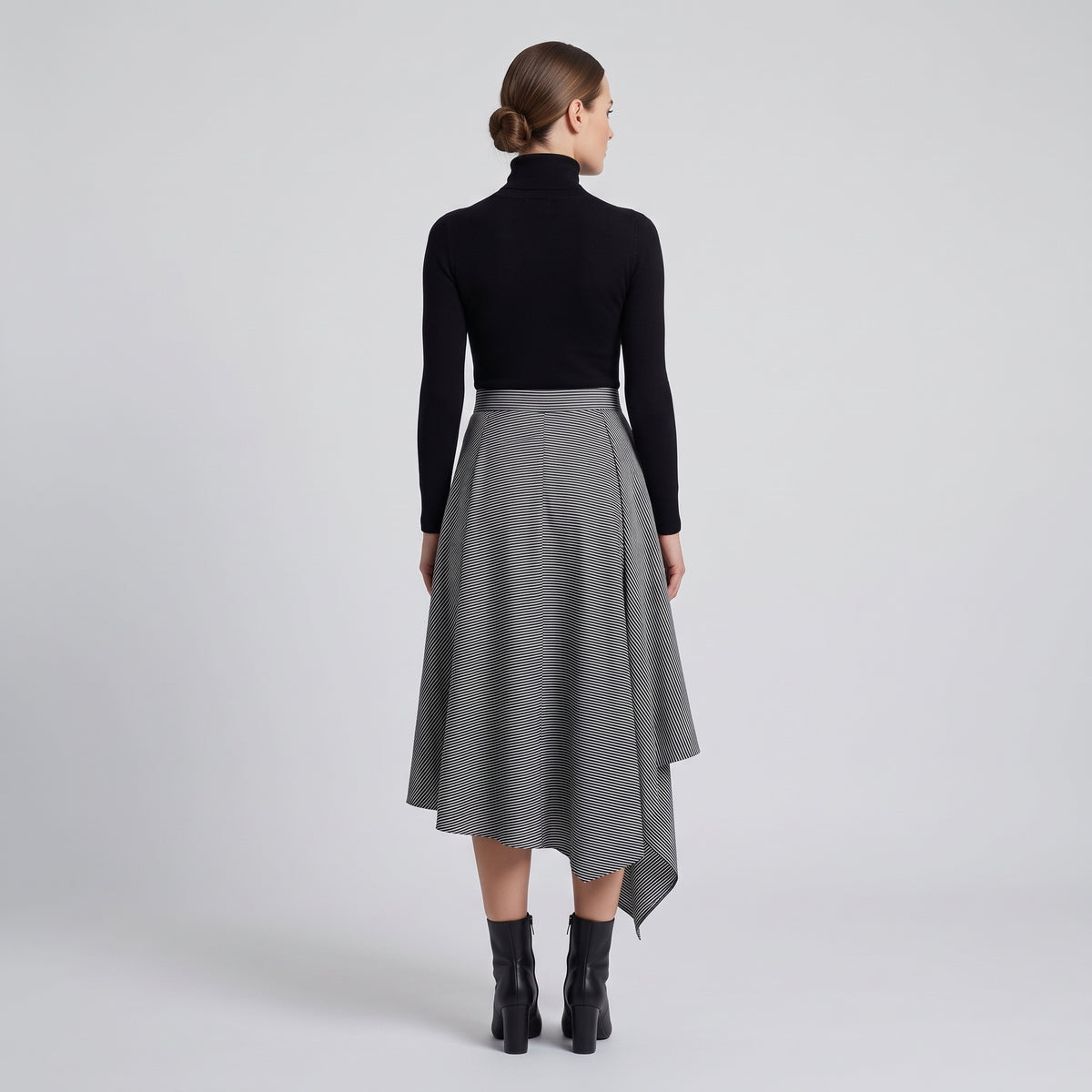 MYKKE HOFMANN Striped Asymmetrical Midi Skirt - view 5