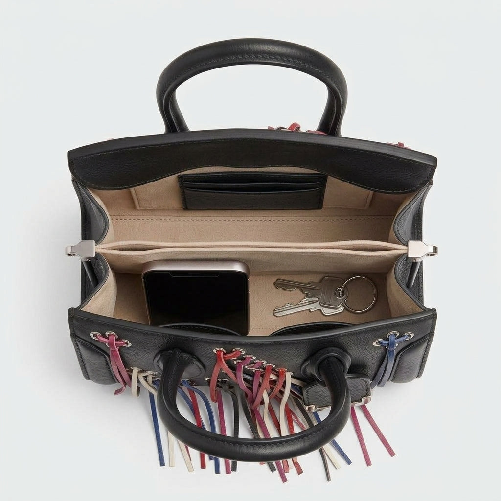 ALEXANDER MCQUEEN Laced Fringe Leather Handbag - view 5
