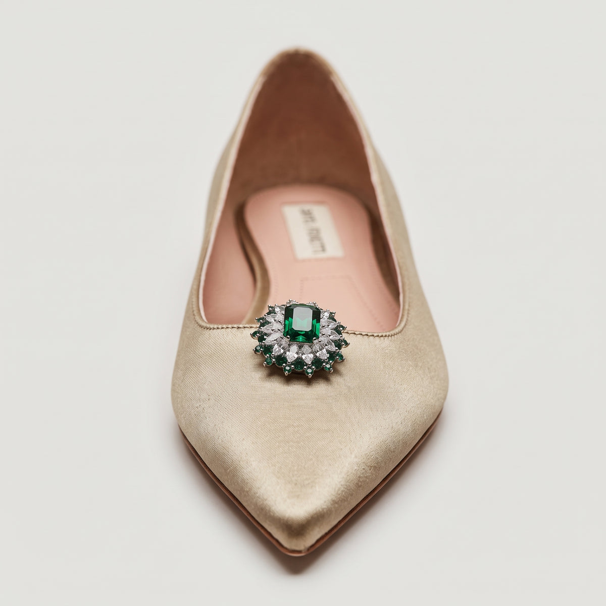 ALBERTA FERRETTI Embellished Satin Pointed Flats - view 3