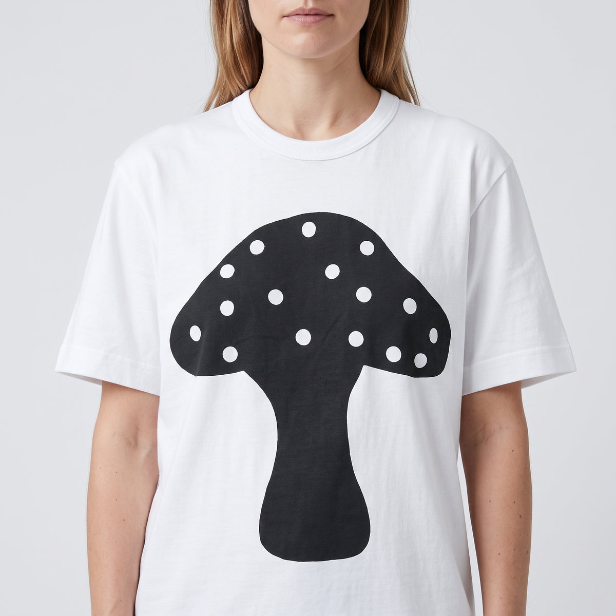 Mushroom Print Cotton T-Shirt