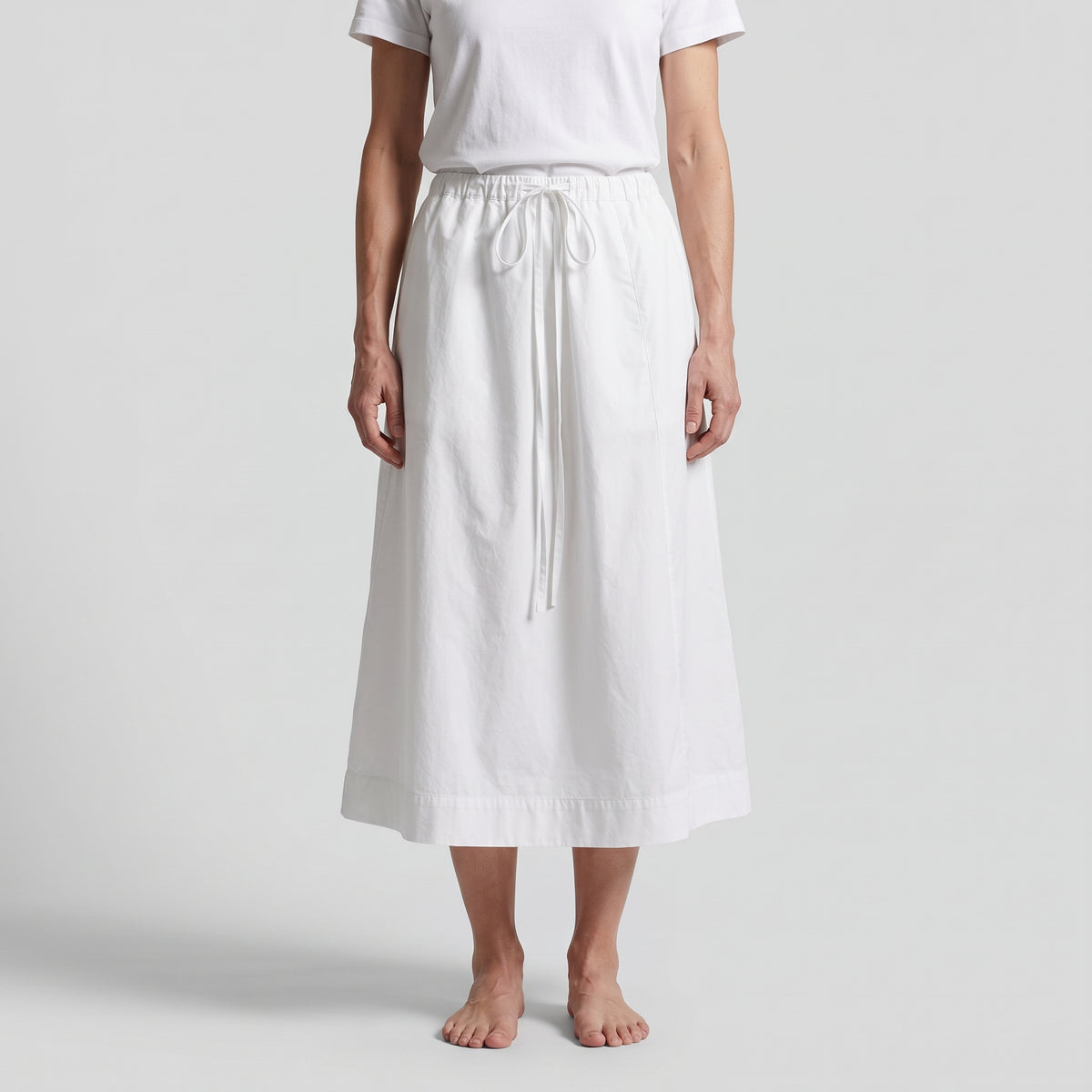 Minimalist White Drawstring Skirt