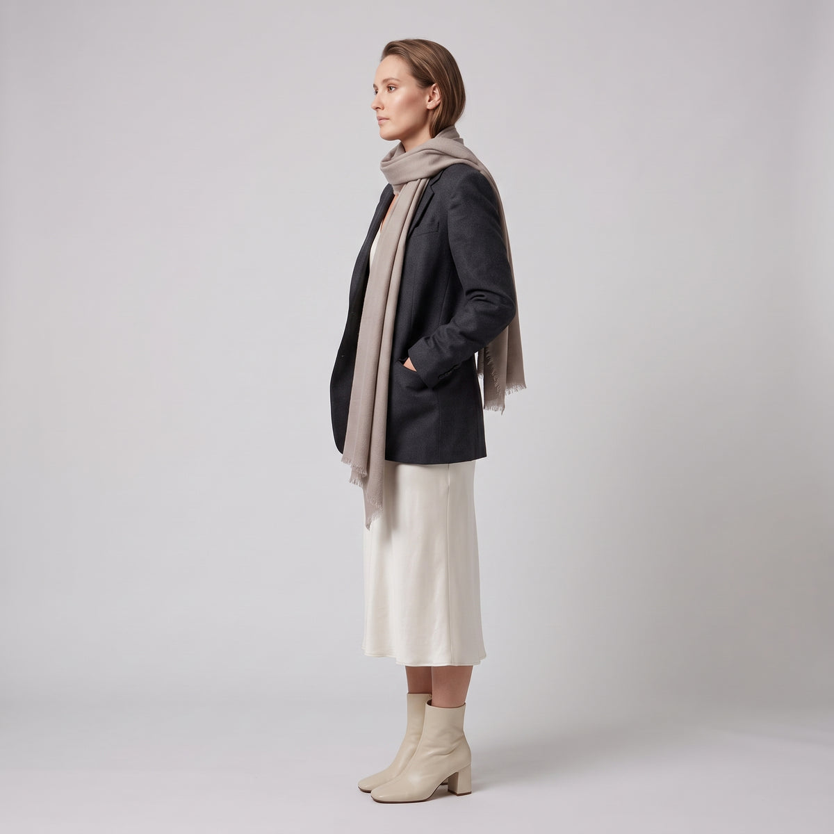 AMA PURE Luxurious Soft Fringed Square Scarf - view 3