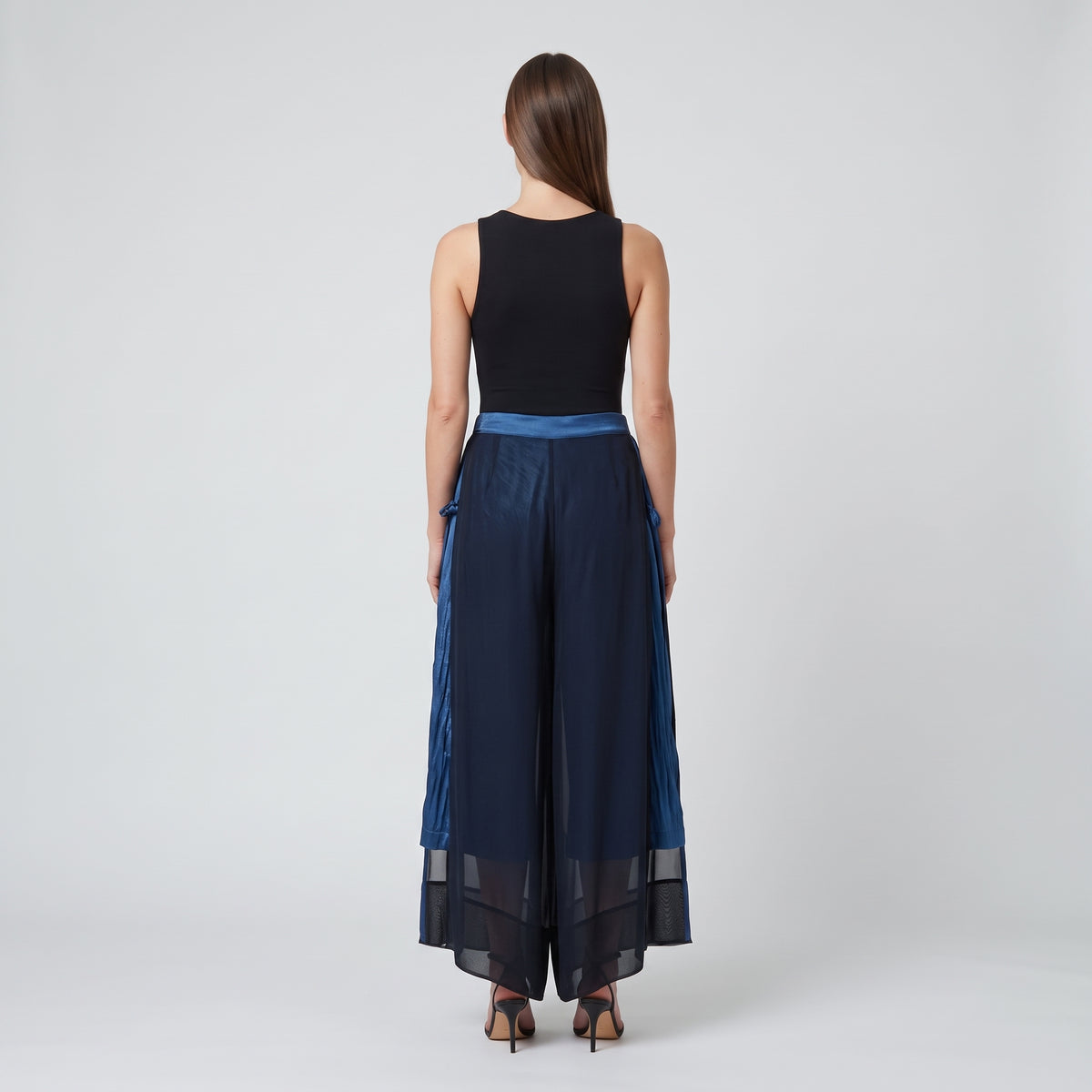 MIIN Sheer Layered Satin Pants - view 5