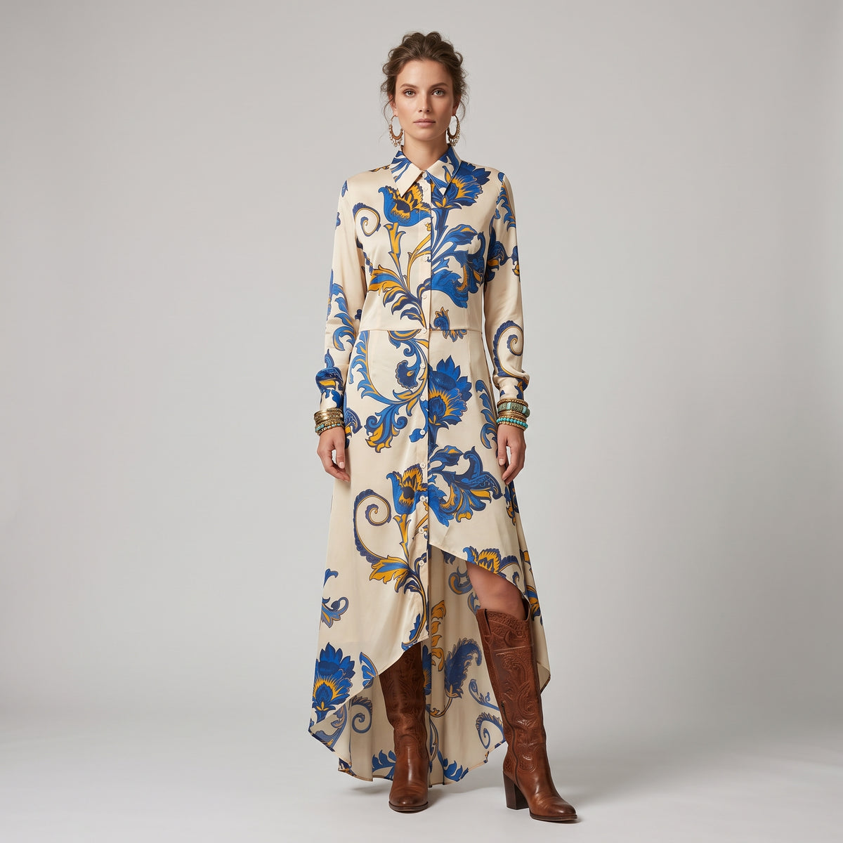 ETRO Baroque Asymmetric Shirt Dress - view 3