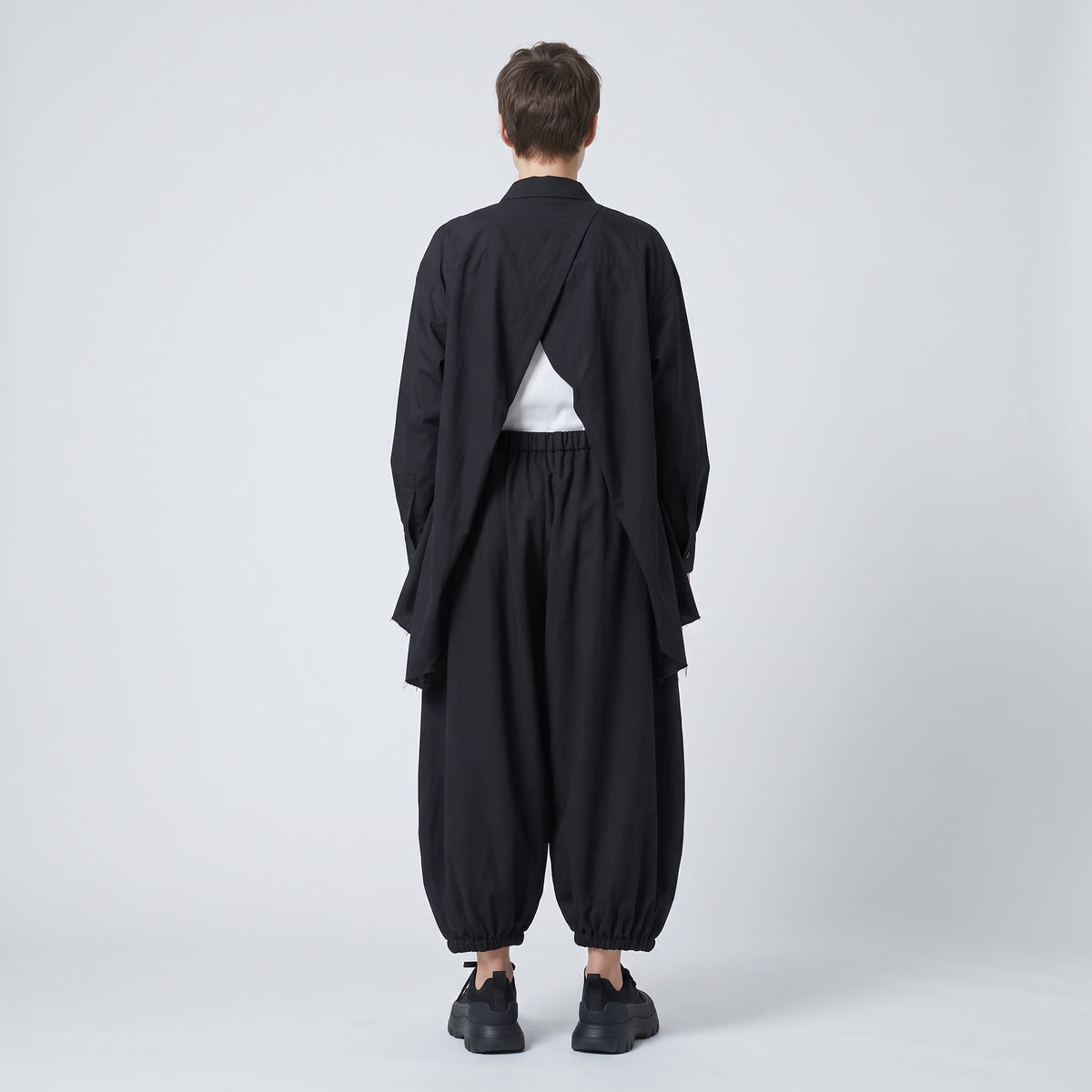 COMME DES GARCONS Black Gathered Balloon Trousers - view 5