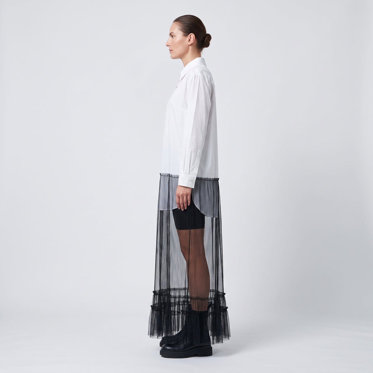 Hybrid Tulle Shirt Dress