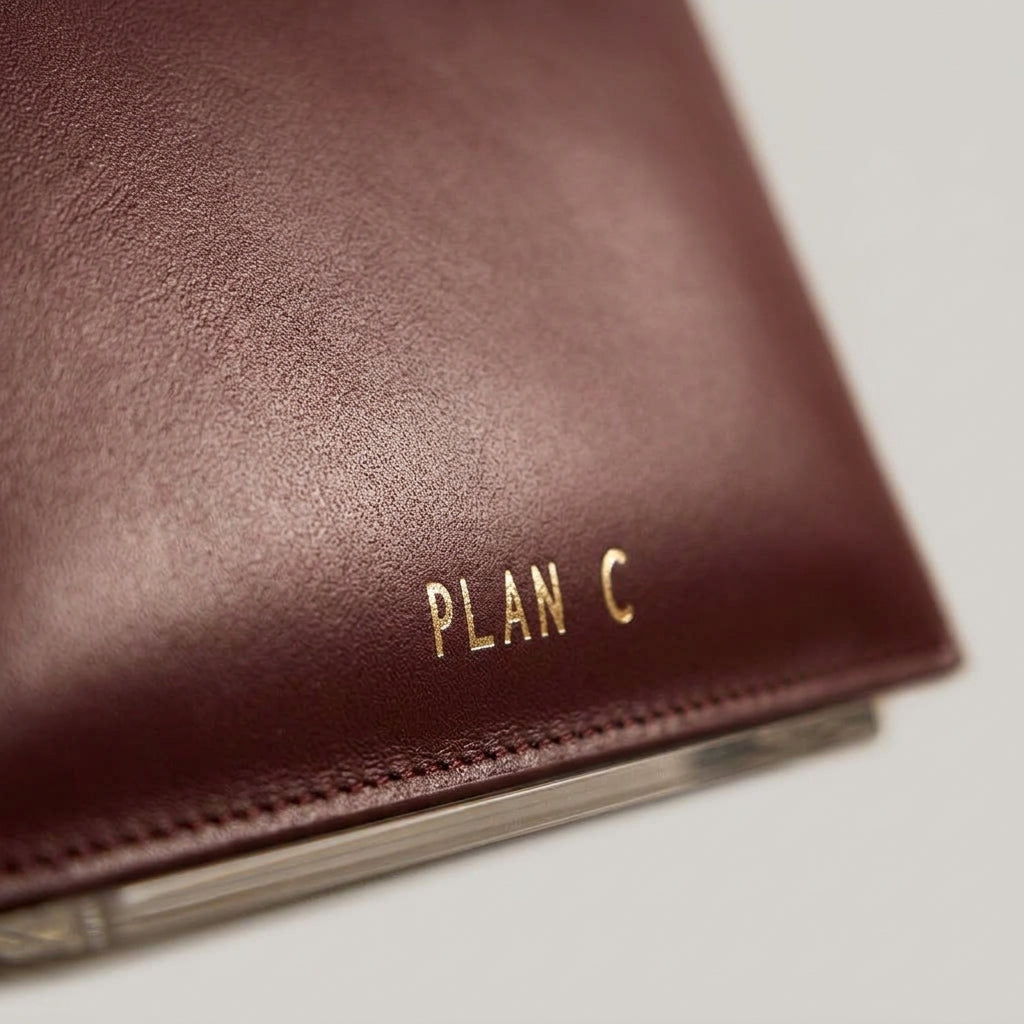 PLAN C Burgundy Leather Clutch Bag - view 4