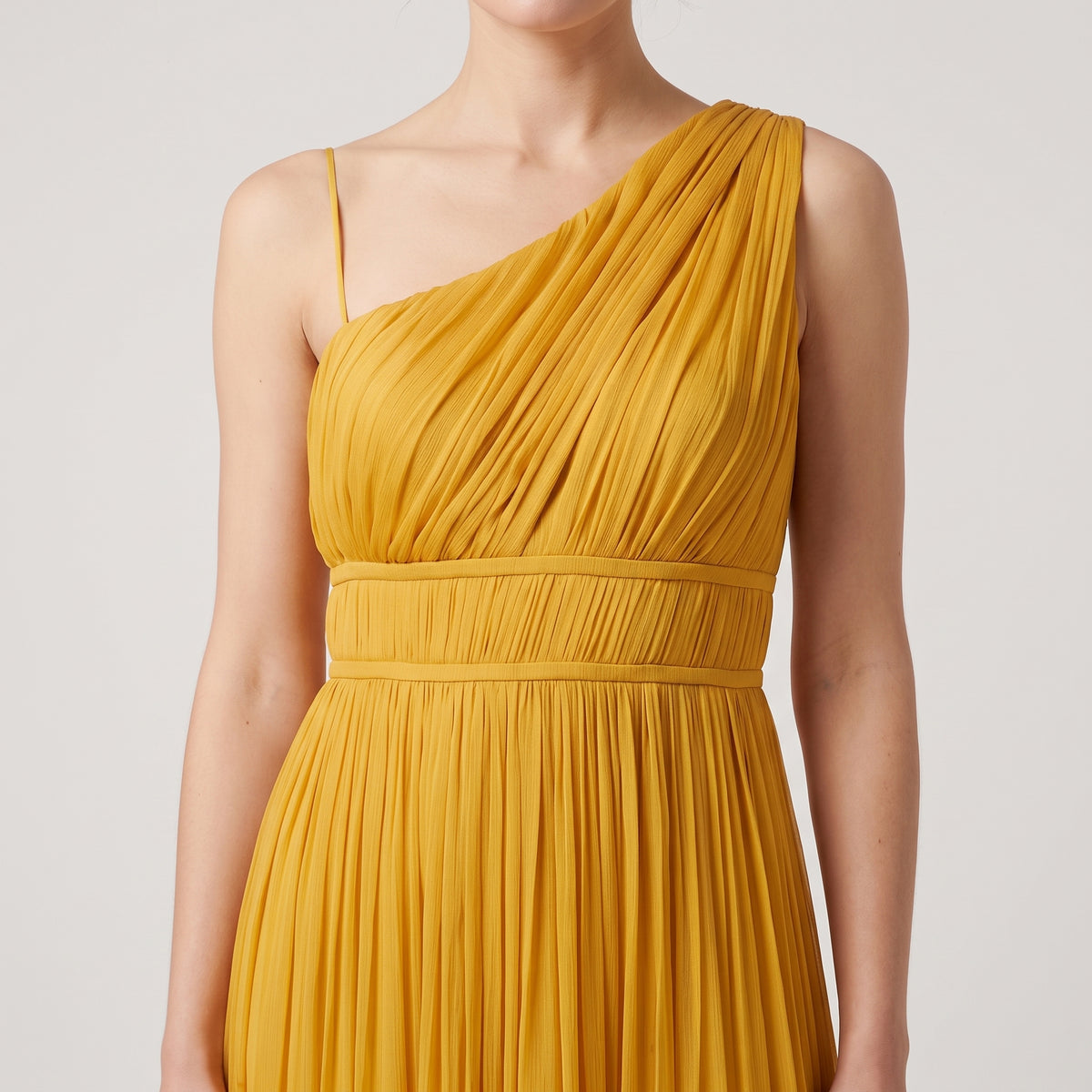 ALBERTA FERRETTI One-Shoulder Pleated Chiffon Dress - view 2