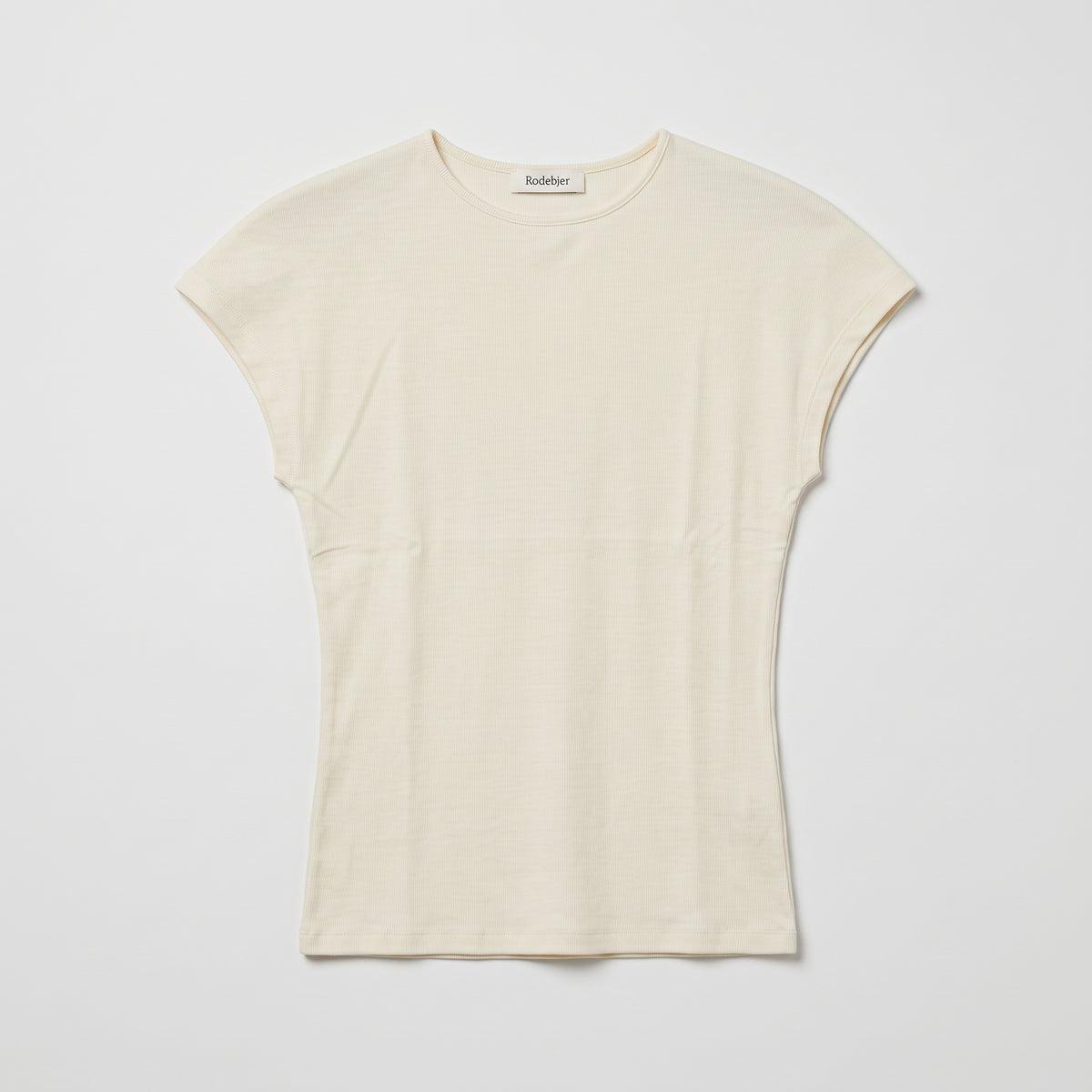 Ribbed Off White Crewneck Bodysuit