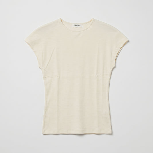 Ribbed Off White Crewneck Bodysuit