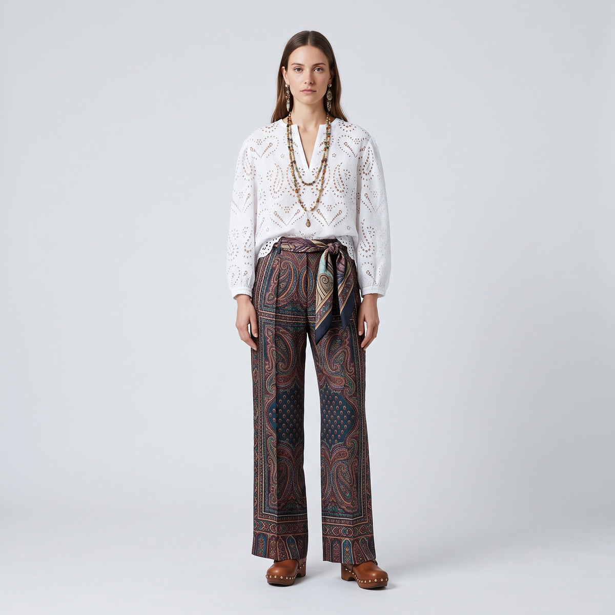 ETRO White Paisley Eyelet Blouse - view 3