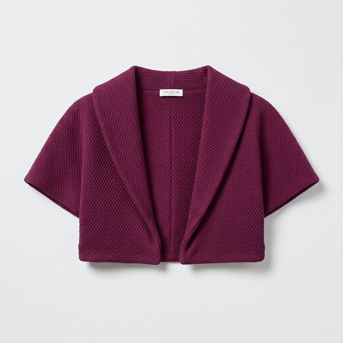 ALAIA Cropped Textured Knit Bolero Jacket