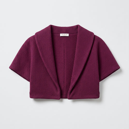 ALAIA Cropped Textured Knit Bolero Jacket