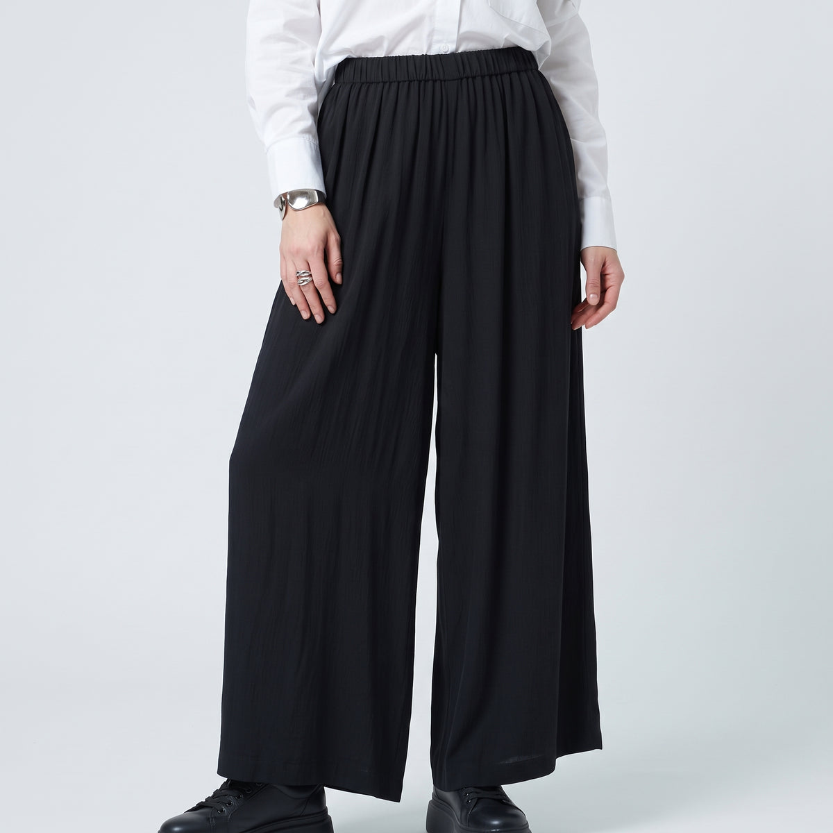CDG CDG Minimalist Wide Leg Black Trousers - view 3