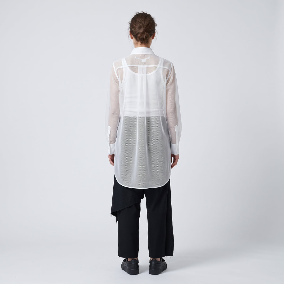 COMME DES GARCONS Sheer Mesh Paneled Shirt - view 5