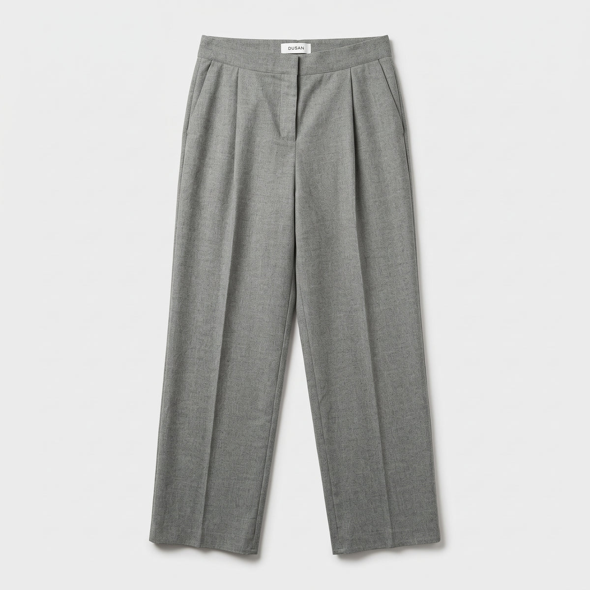 DUSAN Silver Grey Pleated Trousers