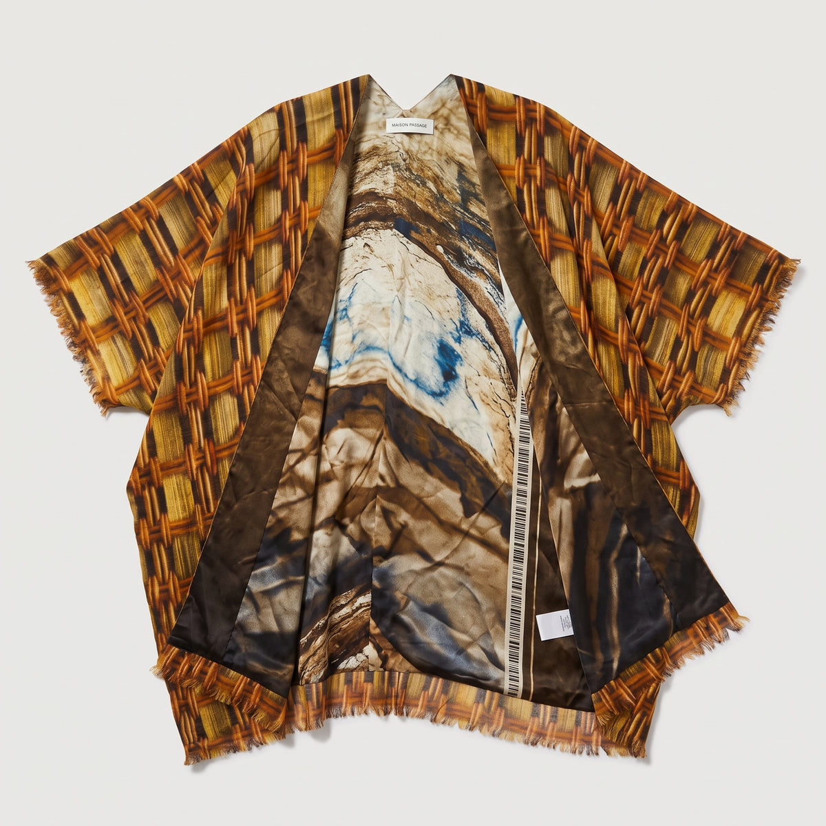 MAISON PASSAGE Orange Multi Knee Length Kimono