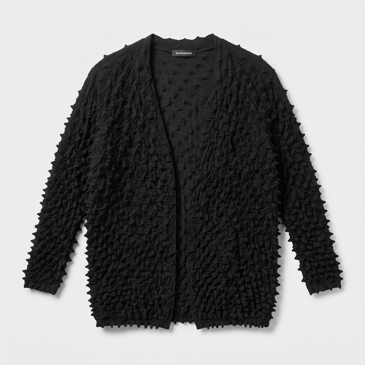 BUNZABURO Textured Shibori Open Cardigan