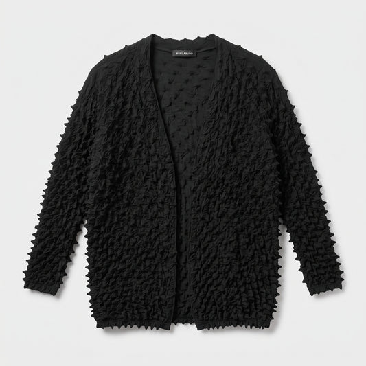 BUNZABURO Textured Shibori Open Cardigan