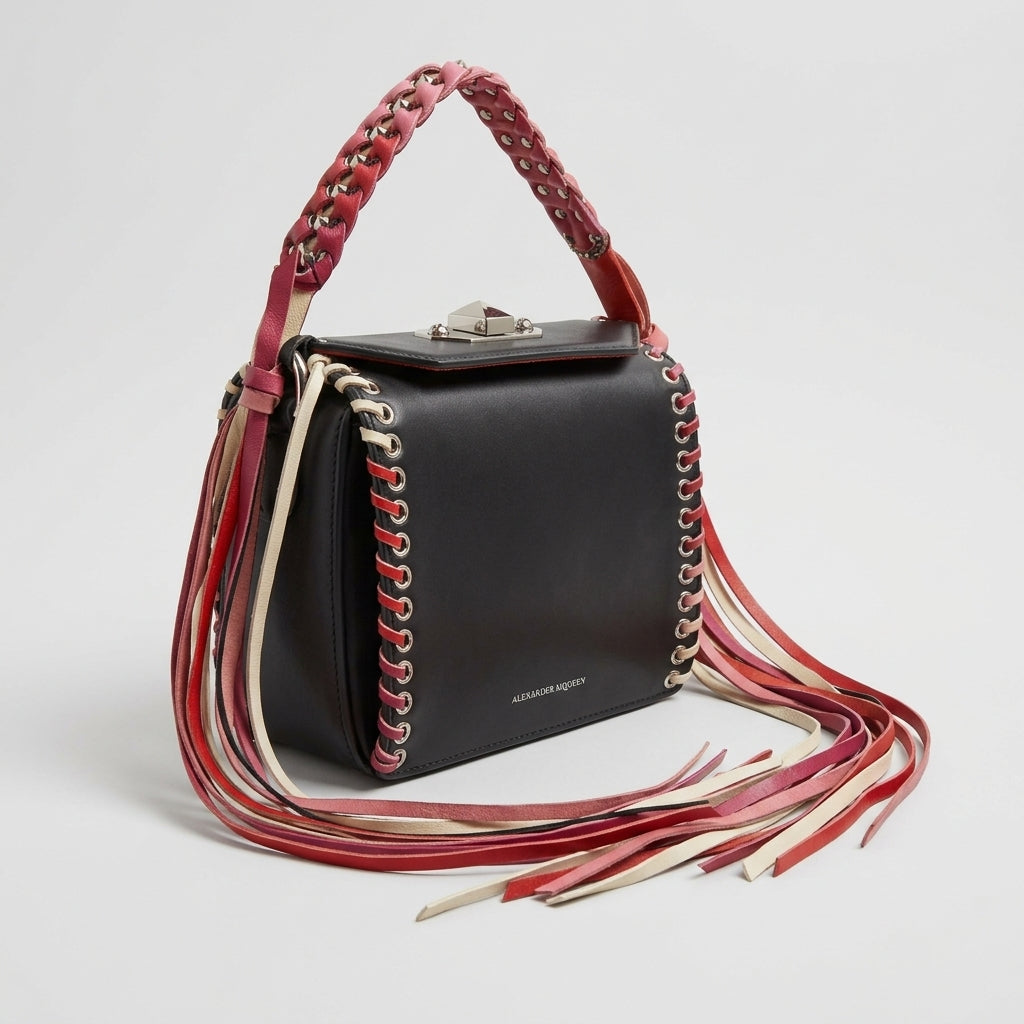 ALEXANDER MCQUEEN Whipstitch Leather Fringe Box Bag - view 2