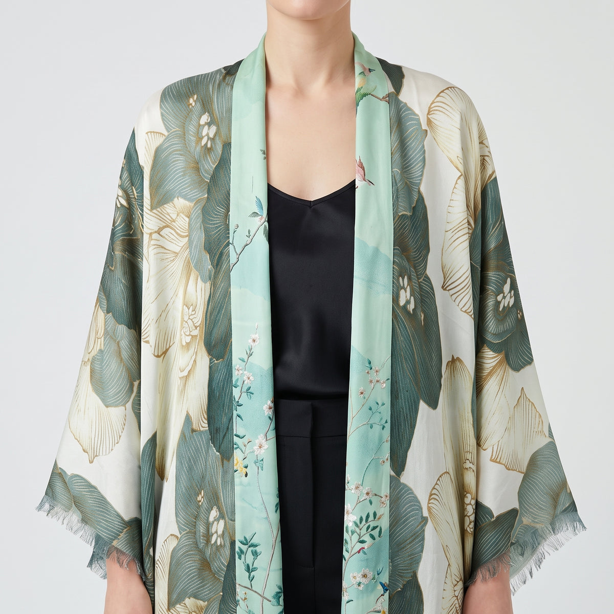 MAISON PASSAGE Green Floral Printed Kimono - view 4